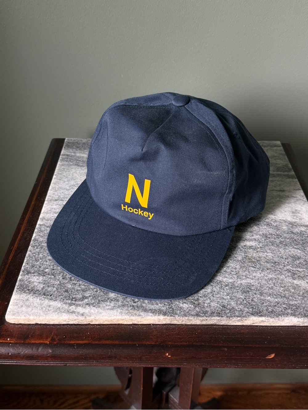 N Hockey Navy Baseball Cap with Yellow Logo - Nashville Preds??
